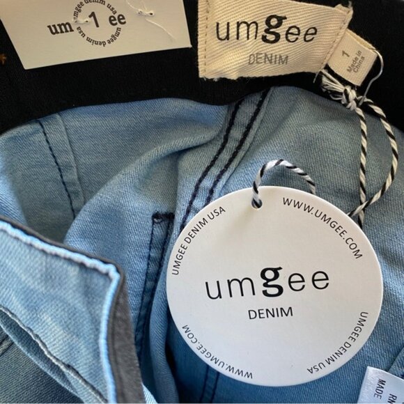 Umgee | High Rise Fringe Hem Bell Bottom Stretch Denim Jeans Light Wash New 1 - Picture 12 of 14